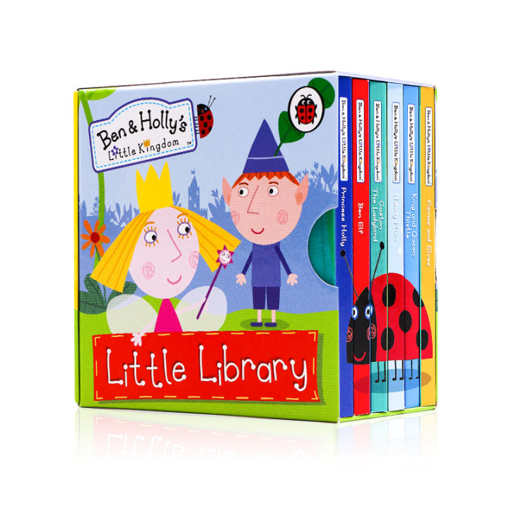 ban-ban-and-lilys-small-kingdom-small-library-6-cardboard-palm-books-ben-and-holly-s-little-kingdom-little-library-original-english-picture-book-with-the-same-name-animation-back-cover-can-play-puzzle