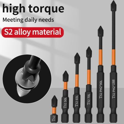 6PCS Cross Screwdriver Head Strong Magnetic Anti Slip High Hardness Electric Screwdriver Tool Electric Drill Extended Hexagonal Screw Nut Drivers