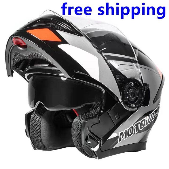 【Ready Stock】ICC Standard Motorcycle Modular Helmet Dual Lens Flip Up Racing Helmet Unisex