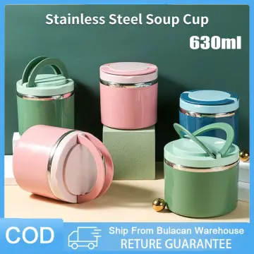 Stainless Steel Lunch Box 630ml Portable Insulated Food Jar Large Capacity Thermos  Container Microwave Lunch Box