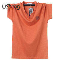 VSHENG เสื้อยืดขนาดใหญ่สำหรับผู้ชายระบายอากาศ slubbed ผ้าฤดูร้อนขนาดบวก L-6XL นุ่มท็อปส์