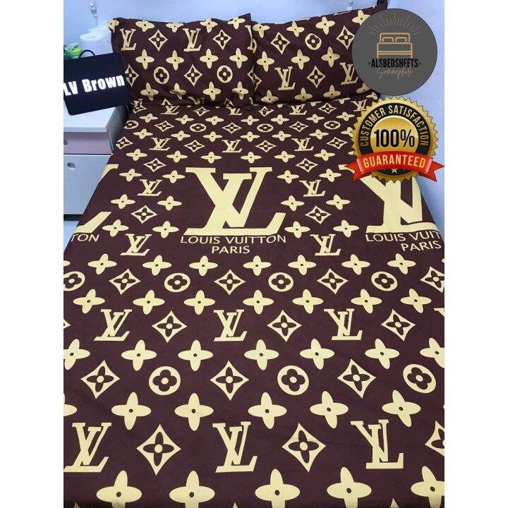 Gold Louis Vuitton Symbol Logo Bedding Sets