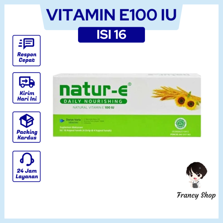 NatureE Natural Vitamin E 100 IU Isi 16 Kapsul Lazada Indonesia