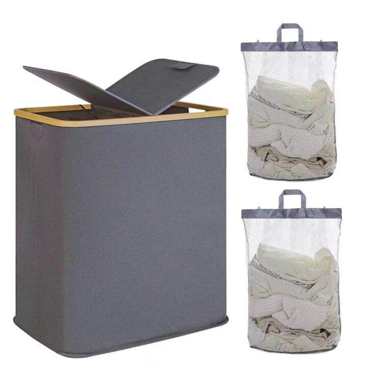 Large Laundry Baskets With Lid Washing With Inner Laundry Handles