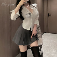 Xianqi Japanese College Style Pleated Skirt Student Suit Jk Uniform Pure Hot Girl Waist Trimming Short-Sleeved Shirt Female 511