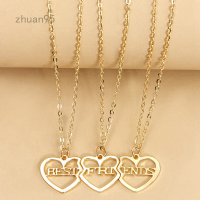 3 ชิ้น/เซ็ตGOLDสีเพื่อนรักจี้รูปหัวใจของขวัญมิตรภาพสร้อยคอ