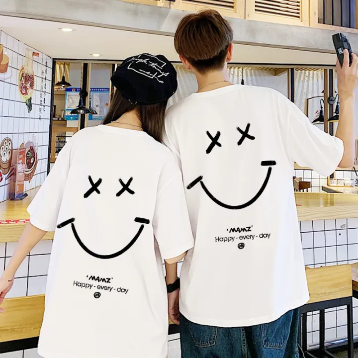 Cotton Smile Women's T-Shirt Korea Street Style Cute Sweet Couple tshirt tees tops for gf Cotton Smile Women'S T-Shirt Korea Street Style Cute Sweet Couple Tshirt Tees Tops For Gf