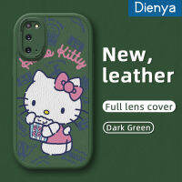 Dienya เคสปลอกสำหรับ Samsung S20 FE S20บวก S20พิเศษเคสโทรศัพท์หนังนิ่มลาย Hello Cat ดีไซน์ใหม่การ์ตูนคิตตี้น่ารักเคสป้องกันกล้องเคสสีกันกระแทกขอบนิ่ม