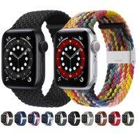 【CHUYANG SHOP】  สายนาฬิกาไนลอนถักเดี่ยวสร้อยข้อมือยางยืด IWatch ซีรีส์7/6/5/4/3/2