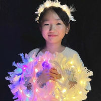 20Pcs Light Up Headband สีสัน Luminous Feather Crown กระพริบสาววันเกิดงานแต่งงาน Glow Party ของขวัญฮาโลวีน Christmas