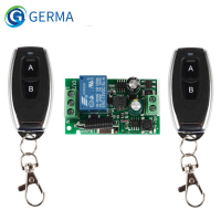 【2023】GERMA 433Mhz Wireless Remote Control Switch AC 110V 220V 1CH RF Relay Receiver Module 2botton Transmitter for Garbage Gate