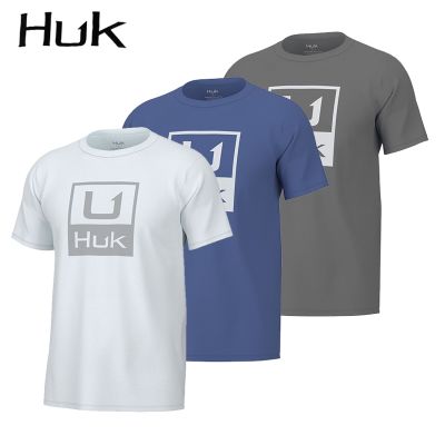 HUK 2023 Short Sleeve Performance Fishing Shirts Men Summer Fishing Jerseys Outdoor Sun Protection Breathable Angling Clothing