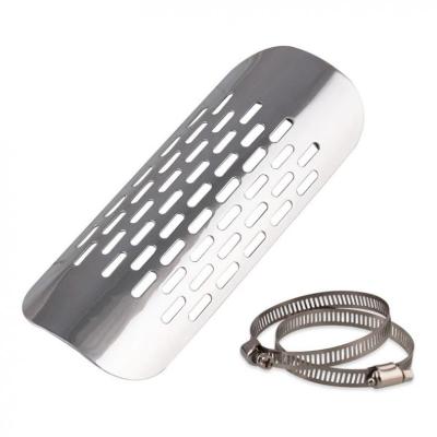 【cw】Motorcycle Exhaust Muffler Cover Chrome Heat Shield Heel Guard 18.5cm Length ！