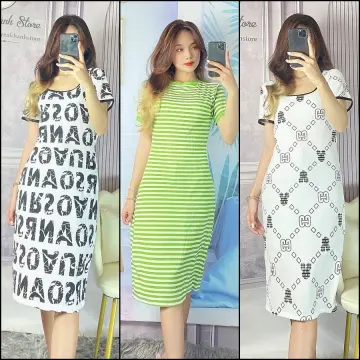 Váy Thun Nữ Cổ Polo Ngắn Tay Dáng Suông Dài Phong Cách Ulzzang Thời Trang  Sugal VAY NU 052  MixASale