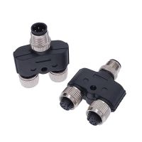 M12 Y Branch 3 way connector male to female plug Y shaped 3 4 5 8 pin conversion plug Waterproof sensor connectors