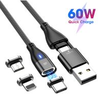 [KOLT Digital] OLAF 6 In 1 60W PD Magnetic Fast Charger Cable USB C ถึง Type C Micro Magnetic Data Wire สำหรับ Macbook แล็ปท็อป iPhone Xiaomi Samsung