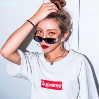 Superme6.4เสื้อยืดคอกลมผู้หญิง,เสื้อยืดแขนสั้นลายดาวแฟชั่น100คอกลมทรงหลวมเสื้อท่อนบนไม่มีซับใน