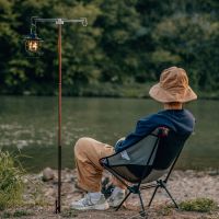 【LZ】♞✣♂  Folding Camping Lanterna Lamp Hanger Portable Ultralight Light Holder Outdoor Pesca Turista Pendurado Fixação Stand conjunto destacável