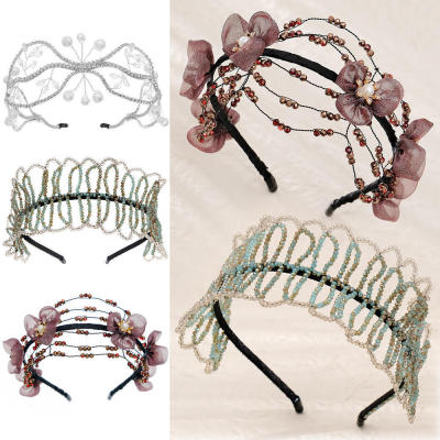 Floral Hair Wreath Gold-plated Hair Clip Crystal-encrusted Hairpin Diamond-studded Hair Comb Rhinestone Hair Barrette