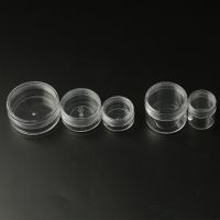 4pcs Plastic Storage Box Transparent Small Round Container Jar Refillable Cosmetic Portable Boxes For Jewelry Display Packaging