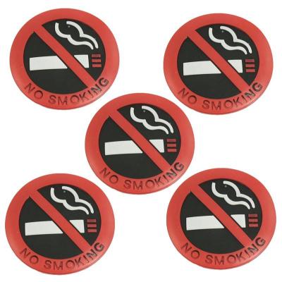 5 Pcs Soft Plastic No Smoking Sign Wall Window Car Sticker Decal