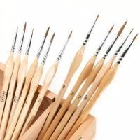 [Kiki tool store] 11 Pcs Miniature Detail Paint Brush Set With Wood Handle Professional Art Painting Supplies Handmade Tools Outline Pen