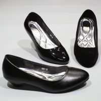 รองเท้าส้นสูง 168-1,1A,1B รองเท้าคัชชูนักศึกษา รองเท้าคัชชูสีดำ 1.5 นิ้ว Fairy หนังPU
