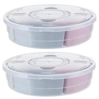 2X Candy and Nut Serving Container, Appetizer Tray with Lid,Multi Sectional Nuts and Candy Snack Serving Tray with Lid