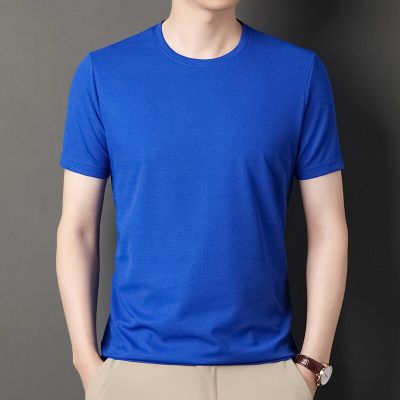 HOT11★BROWON 2023 New Korean Style Summer Men T-shirt Waffle Fabric Non-iron T Shirt Men Short Sleeve O-neck Cal Work Top Tees