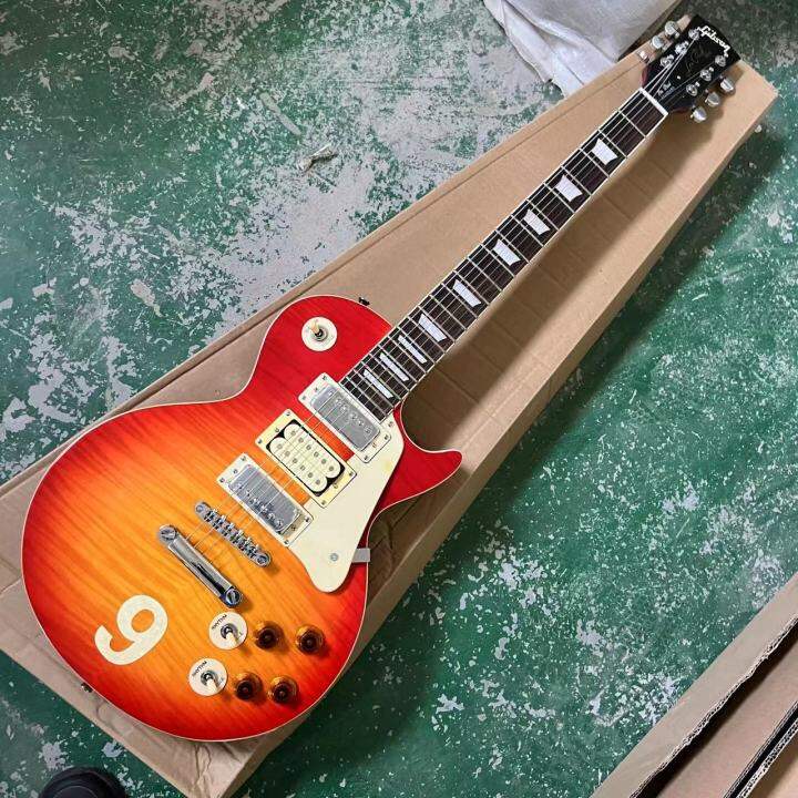 Classic Gibson Les Paul Electric Guitar 22 frets Blue Burst Flame Maple