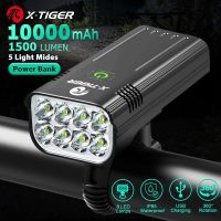 ☫▧ X-TIGER Bike Light Set Powerful USB Rechargeable Bright 8 LED 10000mAh Bicycle Front Lights IPX5 Waterproof Front Lamp Taillight