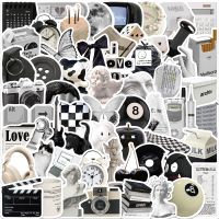 10/61PCS Black and White Minimalist Art Stickers Ins Decals Sticker Kids Toy DIY Diary Suitcase Scrapbook Laptop Wall Sticker