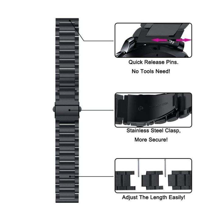 aotelayer-22มิลลิเมตร20มิลลิเมตรสแตนเลสโลหะสายนาฬิกาสำหรับซัมซุงนาฬิกา3-46มิลลิเมตร-ใช้งาน2-หัวเว่ยนาฬิกา-gt-gt2-amazfit-gtr-เปลี่ยนสาย