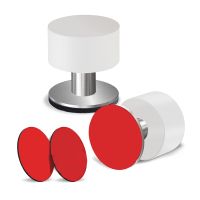 2-Pack Door Stops with Extra Stickers Self-Adhesive Door Stopper with Rubber Heavy Duty Door Bumpers Punch-Free Door Top Anti-Collision Door Collision White