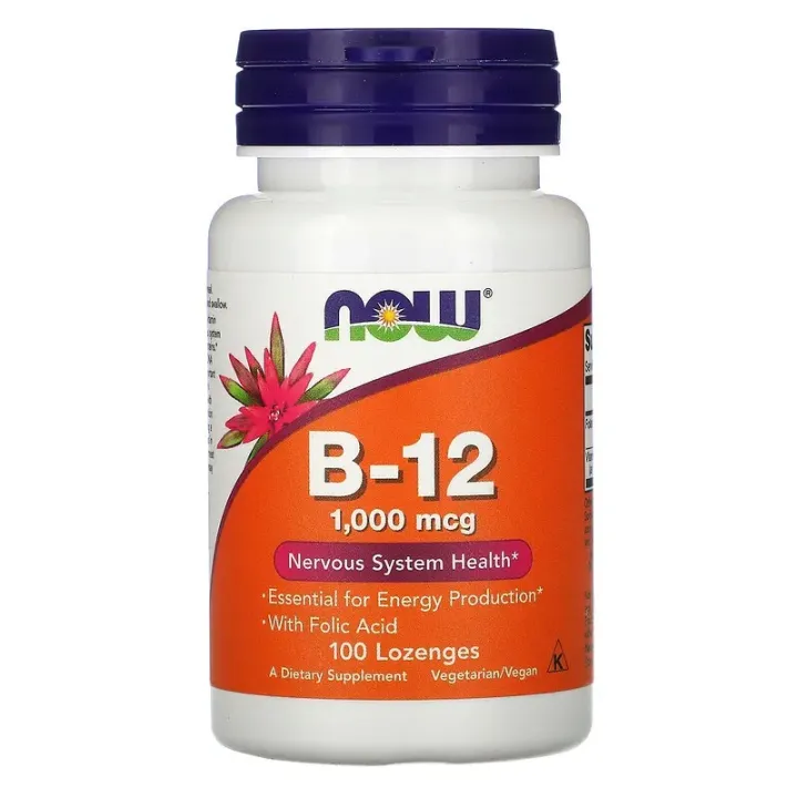Vitamin B12, Methylcobalamin/Mecobalamin, 1,000 mcg, 100 Lozenges