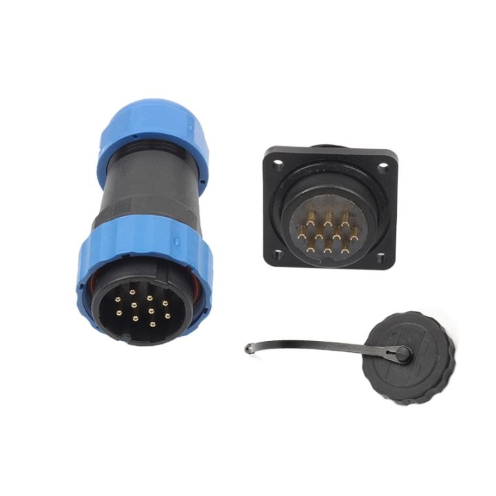 sp28-ip68-square-flange-cable-waterproof-aviation-connector-2-3-4-5-6-7-9-10-12-14-16-19-22-24-26-pin-electric-power-plug-socket