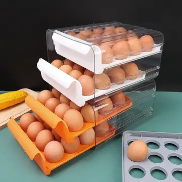 Refrigerator Egg Tray, 40 Grids/2 Layers Refrigerator Egg Holder, Refrigerator  Egg Drawer, Refrigerator Fresh Egg Storage Box (1 Piece)