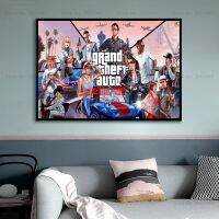 CP105 GTA 5โปสเตอร์ผ้าใบผนังศิลปะแกรนด์ขโมยอัตโนมัติ V เกม WallCanvas พิมพ์บาร์ผ้าใบภาพจิตรกรรมฝาผนังห้องนอนตกแต่งใหม่