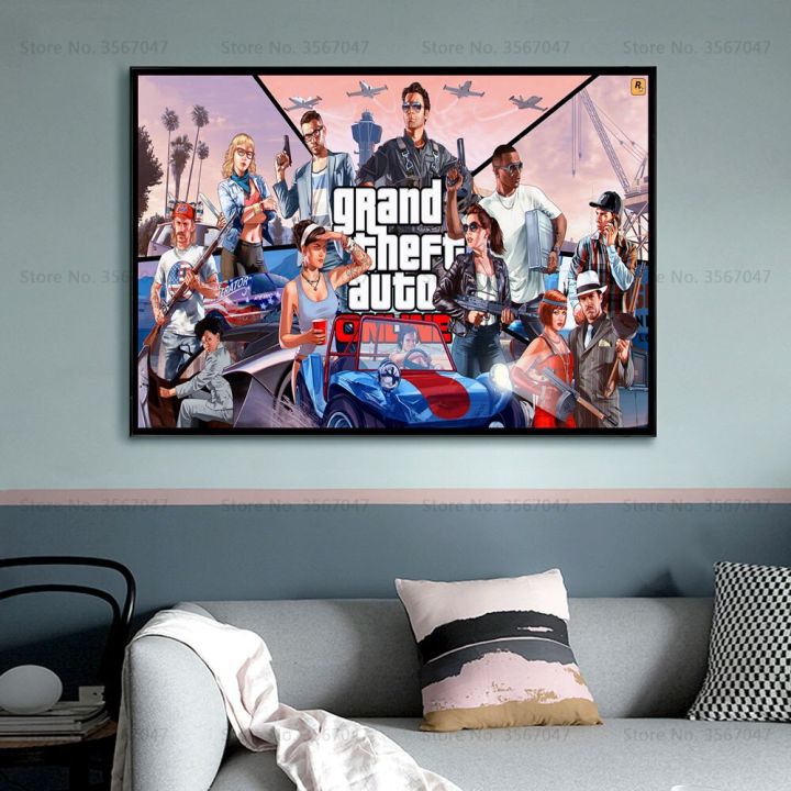 cp105-gta-5โปสเตอร์ผ้าใบผนังศิลปะแกรนด์ขโมยอัตโนมัติ-v-เกม-wallcanvas-พิมพ์บาร์ผ้าใบภาพจิตรกรรมฝาผนังห้องนอนตกแต่งใหม่