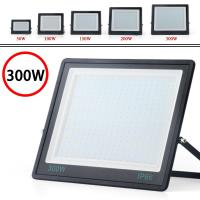 300W LED Floodlight 220V Outdoor Spotlight Tempered Glass Flood Lights IP66 Waterproof LED Projector 200W 150W 100W Wall Light