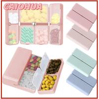 CAIOHUA สำหรับอาหารเสริมวิตามินน้ำมันปลา พร้อมฝาคู่ ภาชนะบรรจุยาสำหรับกระเป๋าเงิน รายสัปดาห์หนึ่งสัปดาห์ กล่องใส่ยา พับเก็บได้ กล่องเก็บยา