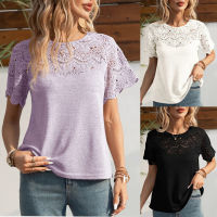 Summer maternity short sleeve T-shirt tees casual female womens clothing solid lace o-neck blouse shirt pullover tops plus size