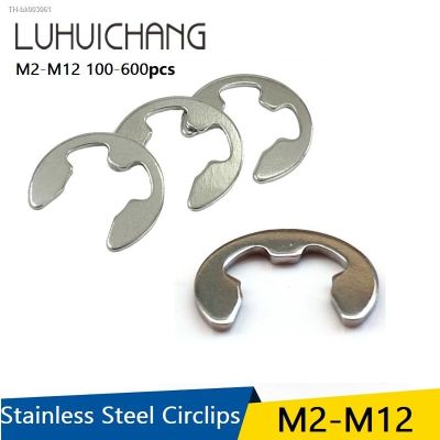 ☃ Stainless Steel Circlips M3 M4 M5 M6 M7 M8 304 Washers 100-600pcs Sack Retainer Ring E-type Buckle-shaped Split Washers