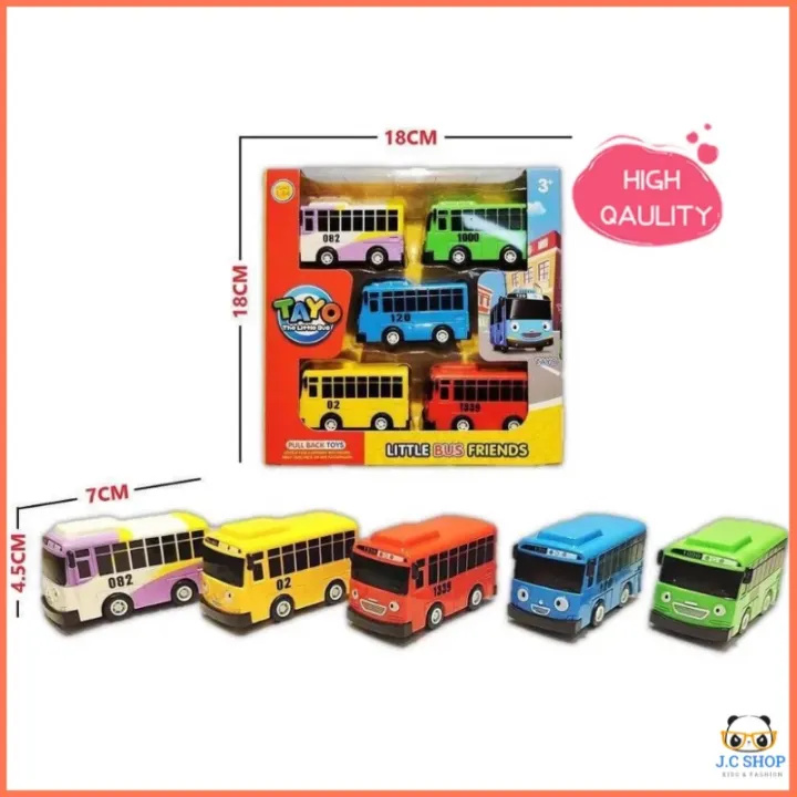 J.C SHOP 5 in 1 LITTLE TOY TAYO BUS FRIEND PULL BACK CAR CARTOON BUS ...