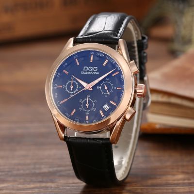 New Arrived Men Single Calendar Leather Strap Watch Three Eyes Six Needles Watches Men Quartz Watch Reloj Mujer Reloj Masculino