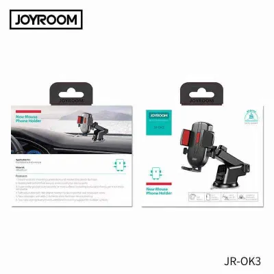 Joyroom Car Phone Joyroom JR-OK3 ที่ยึดโทรศัพท์มือถือในรถยนต์ ที่ตั้งมือถือในรถ แท่นจับมือถือในรถ แบบติดดูดกระจก หรือ บนคอนโซลรถ(แท้100%)