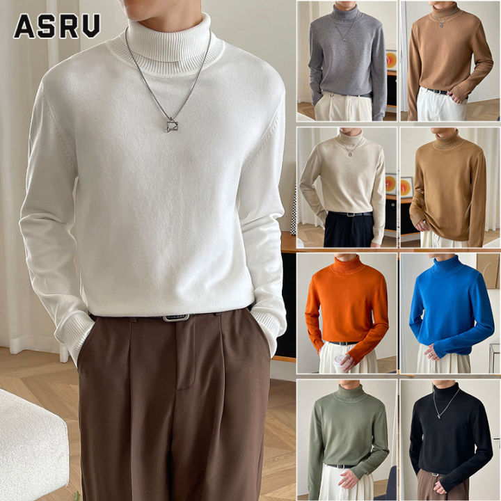 asrv-เสื้อกันหนาว-ผช-เสื้อกันหนาว-ผู้ชาย-สเวตเตอร์ชาย-sweaters-for-men-เสื้อถักแบบสวมหัวหนาของเสื้อกันหนาวผู้ชายคอเต่าสไตล์ฮ่องกงเทรนด์เบาๆแบบสบายๆดูดี