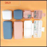 OKL9 PP + ซิลิโคน กล่องใส่ยา 5/8กริด ปิดผนึกสองชั้น กล่องเก็บยาสำหรับเดินทาง แบบพกพาได้ กันความชื้น กล่องเก็บเครื่องประดับ บ้านในบ้าน