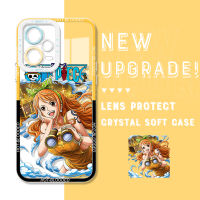 สำหรับ Xiaomi X5 Poco 5G Redmi Note 12 5G การ์ตูน Luffy Ace Zoro Nami คริสตัลต้นฉบับกันกระแทกสำหรับเด็กผู้หญิงเด็กผู้ชายปลอกอ่อนคลุมทั้งหมดเคสมือถือใสป้องกันกล้อง