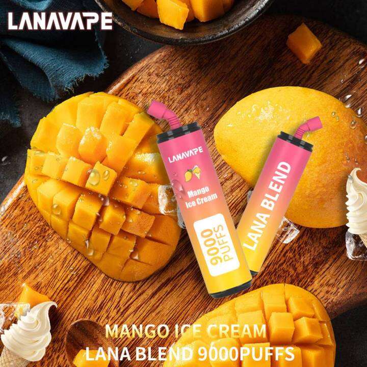 LANA BLEND 9000 PUFFS DISPOSABLE RECHARGEABLE/ORIGINAL 100% (MANGO ICE ...